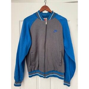Vintage 80's Nike Men's Size Medium Track Varsity Bomber Jacket Coat Zip Up